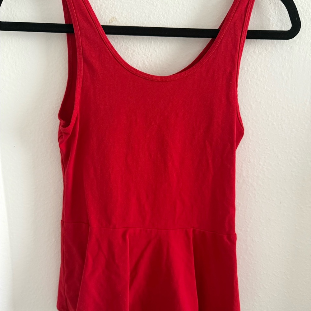 Express Red Peplum Tank Top
